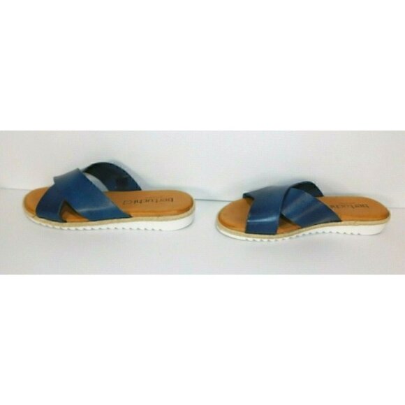 BERTUCHI BLUE LEATHER SANDALS, WOMAN'S SIZE 36, APPROX SIZE 5.5 - Picture 5 of 8